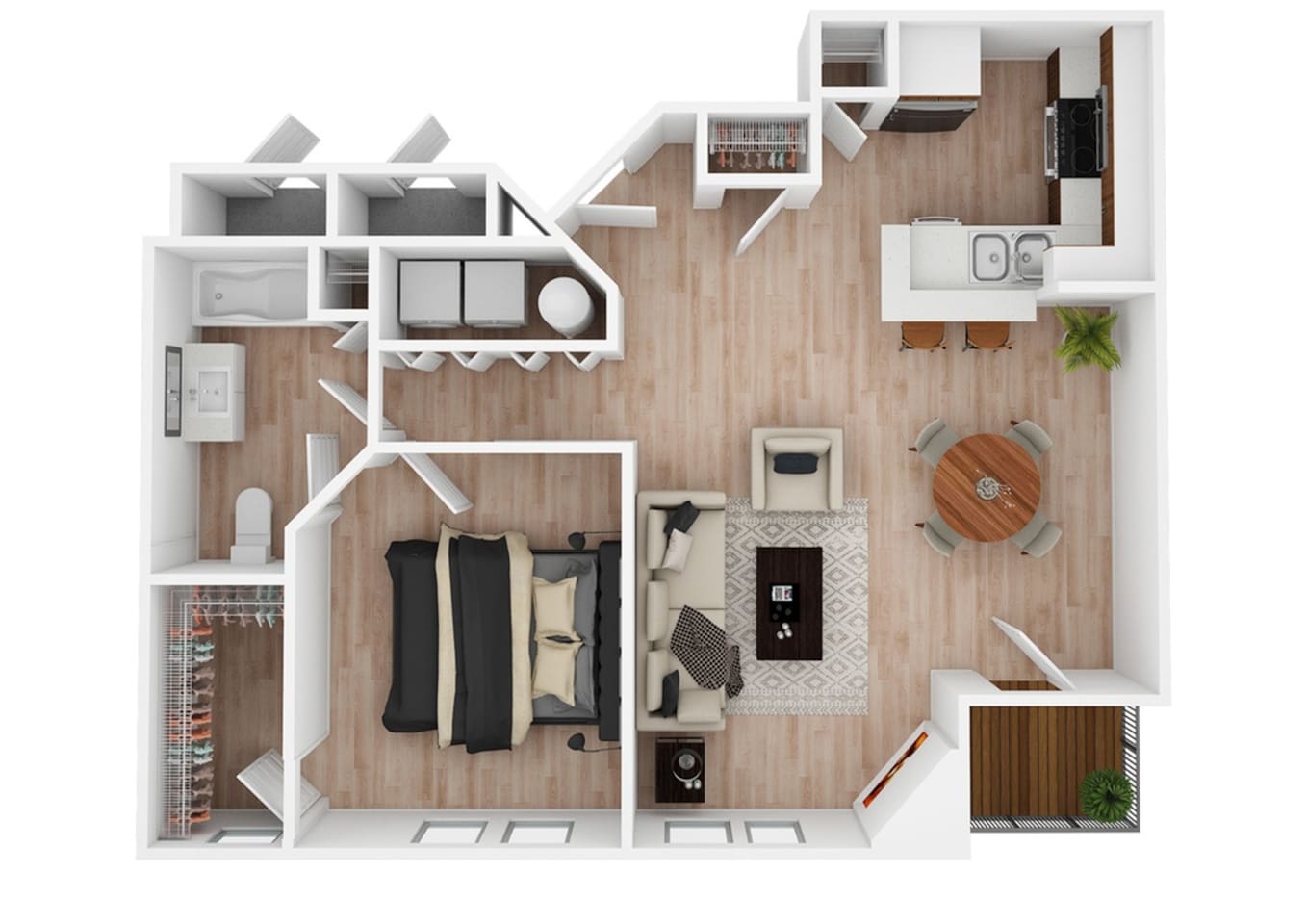Floorplan diagram for Sweetwater Lake, showing 1 bedroom