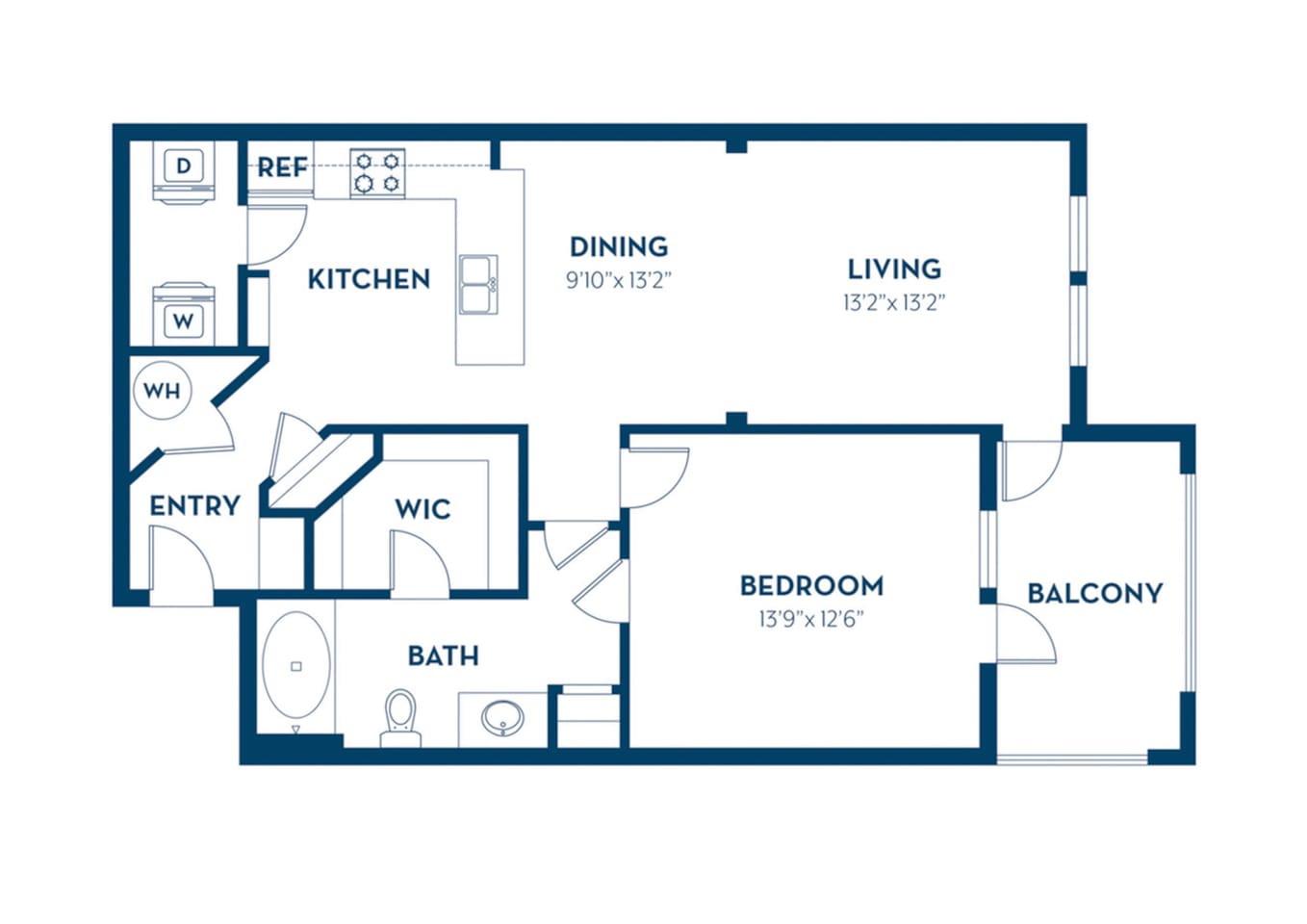 Floorplan diagram for Hawthorn | Renovated, showing 1 bedroom