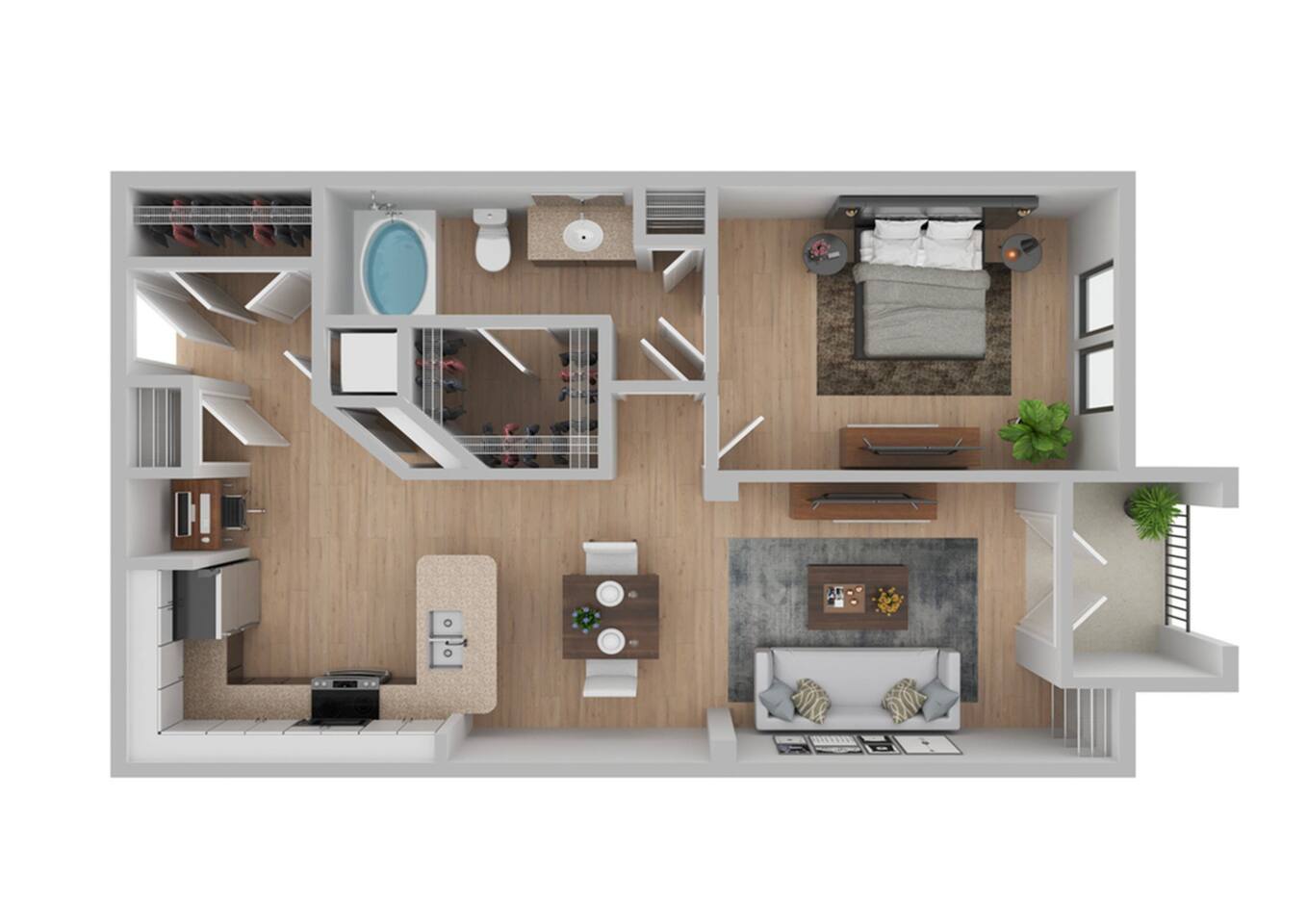Floorplan diagram for Lockwood | Renovated, showing 1 bedroom