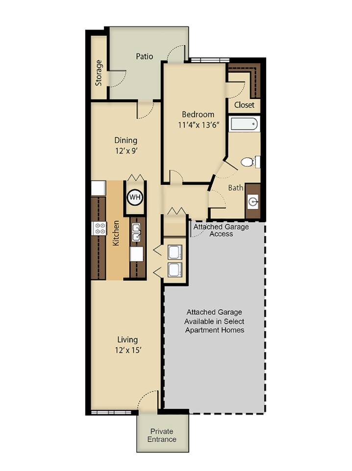 Floorplan diagram for Windjammer 1, showing 1 bedroom