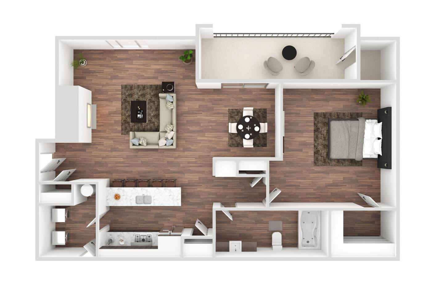 Floorplan diagram for Charlotte 2, showing 1 bedroom