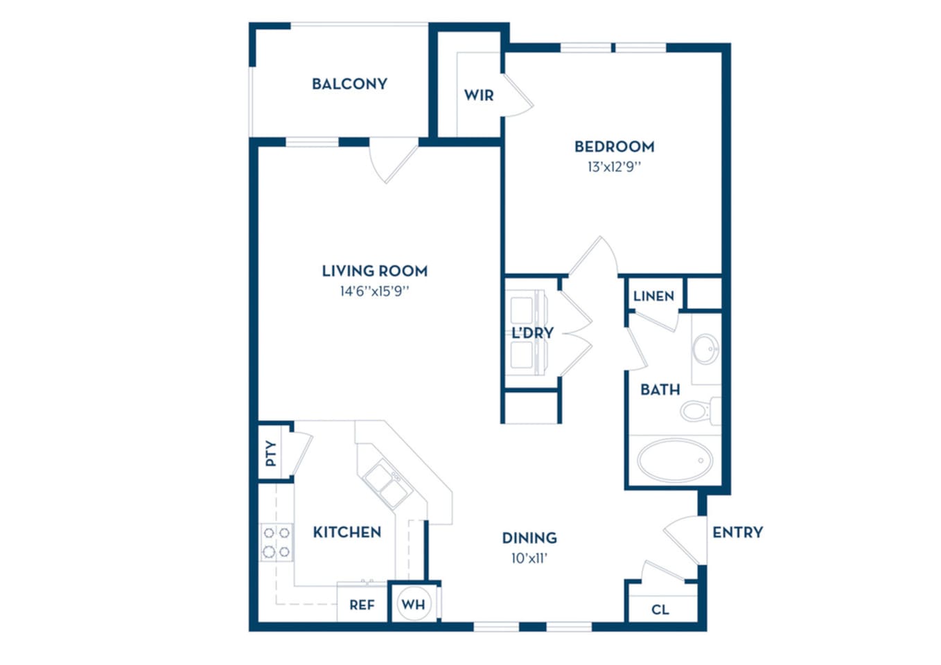 Floorplan diagram for Cove | Renovated, showing 1 bedroom