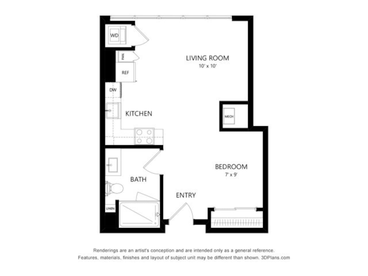 Floorplan diagram for T-A-01, showing Studio