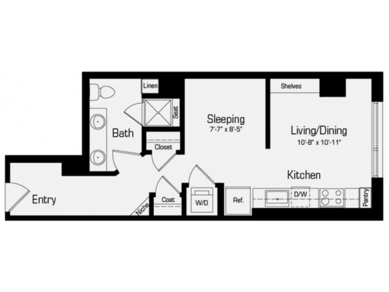 Floorplan diagram for M4, showing Studio