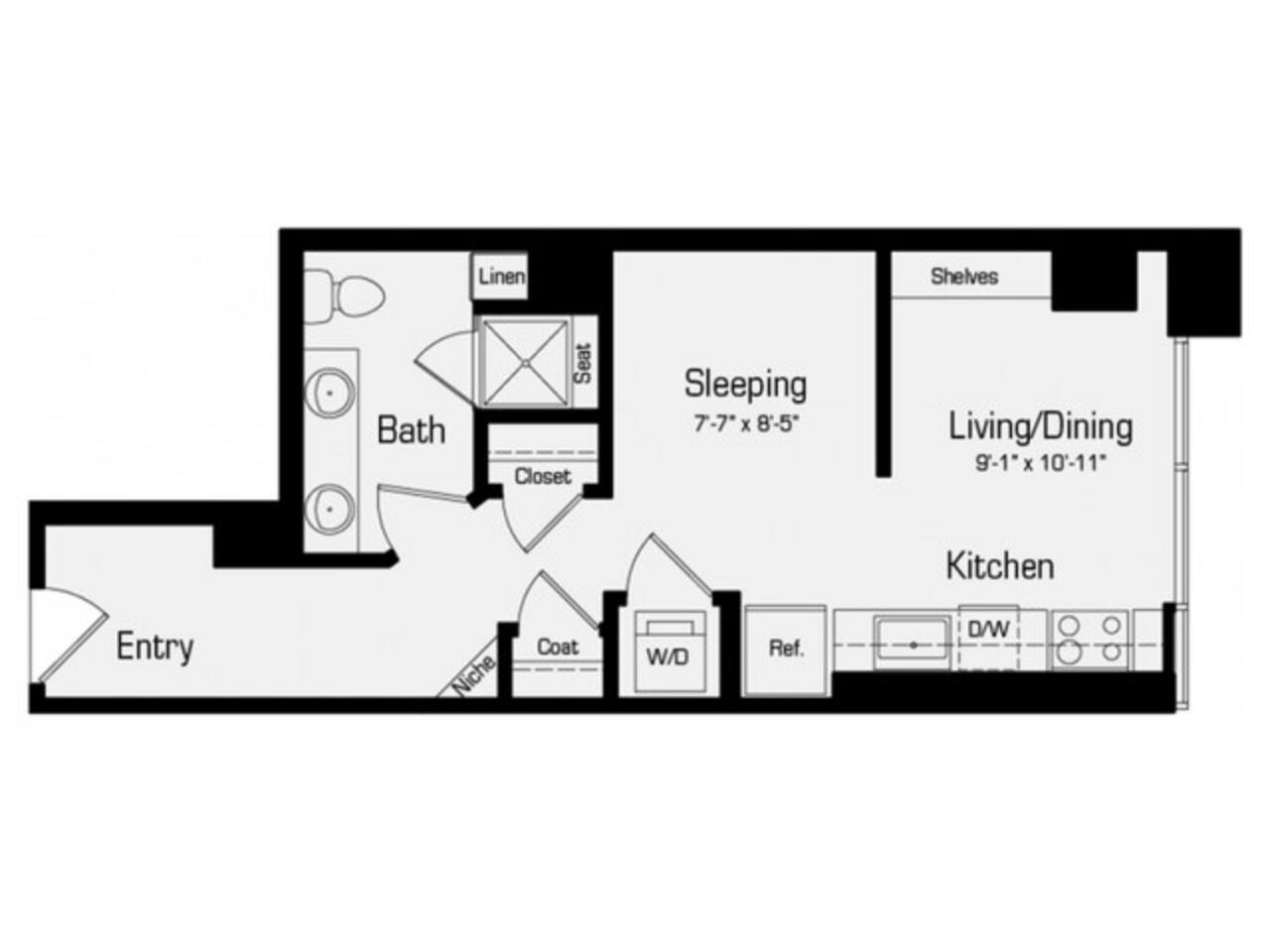Floorplan diagram for M4-ADA, showing Studio