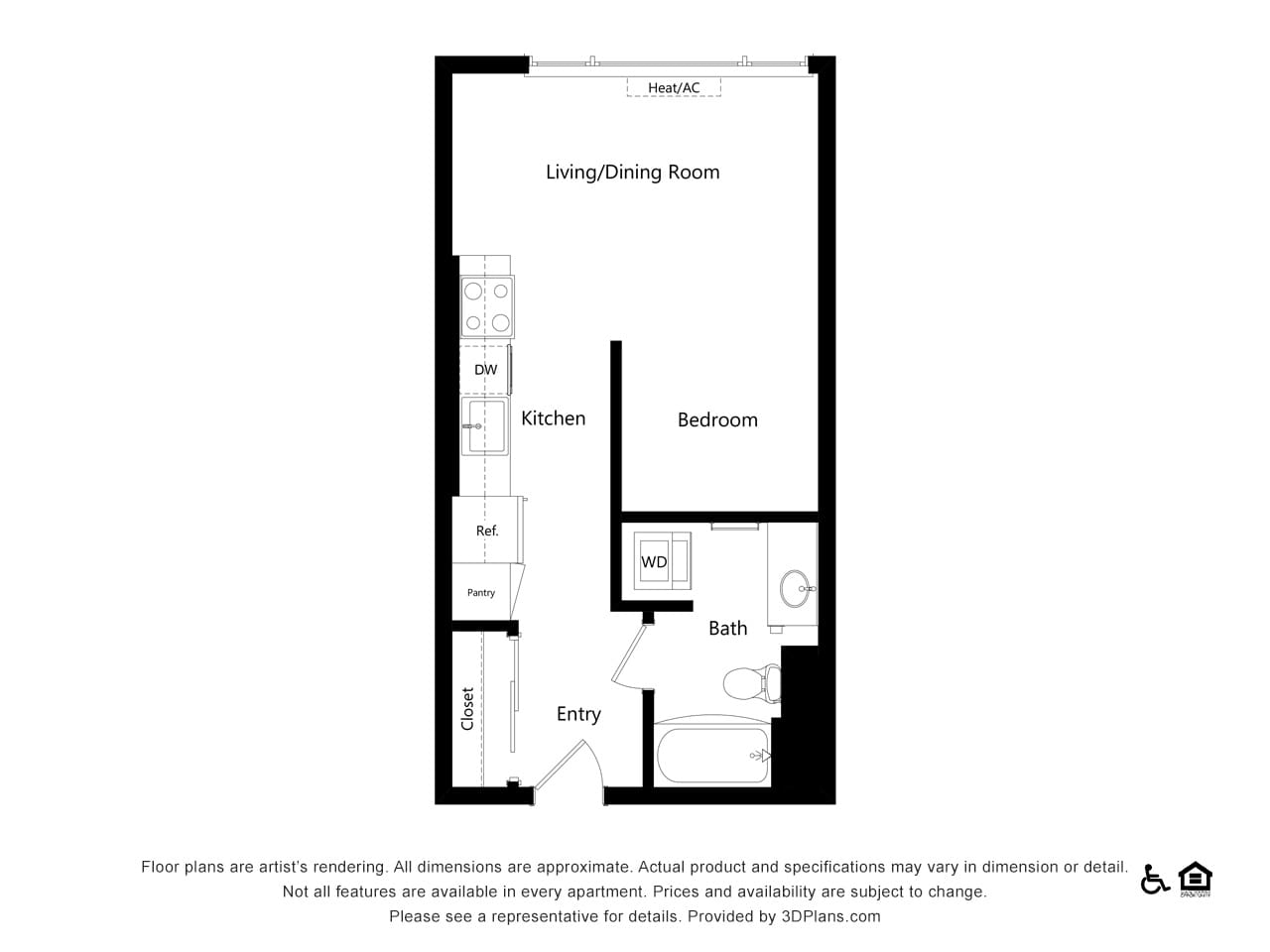Floorplan diagram for A2, showing Studio