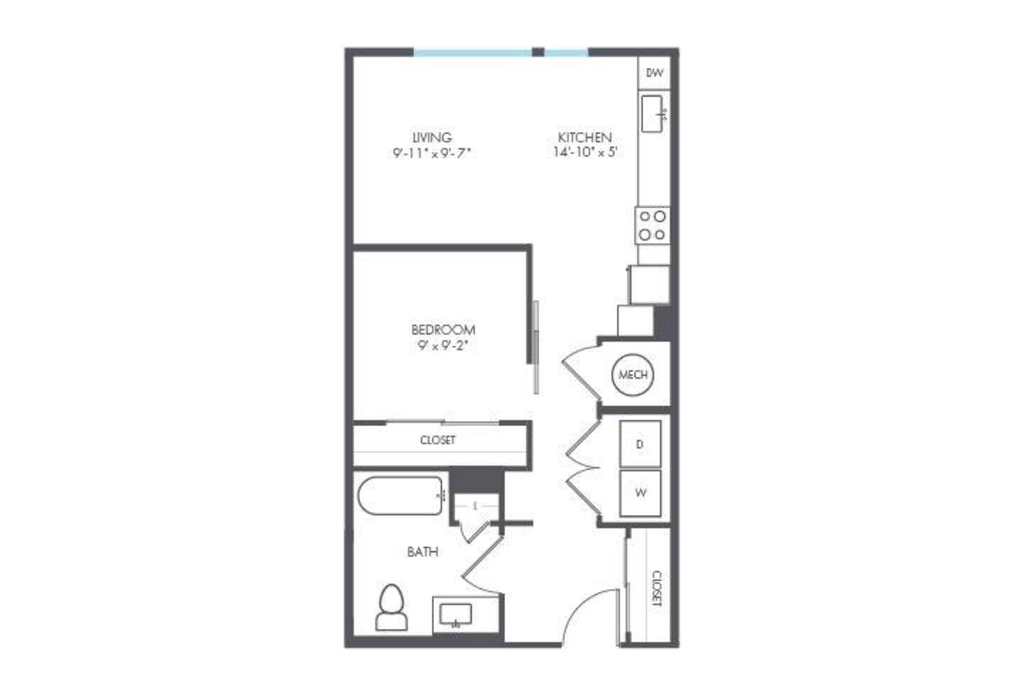 Floorplan diagram for Mod, showing Studio