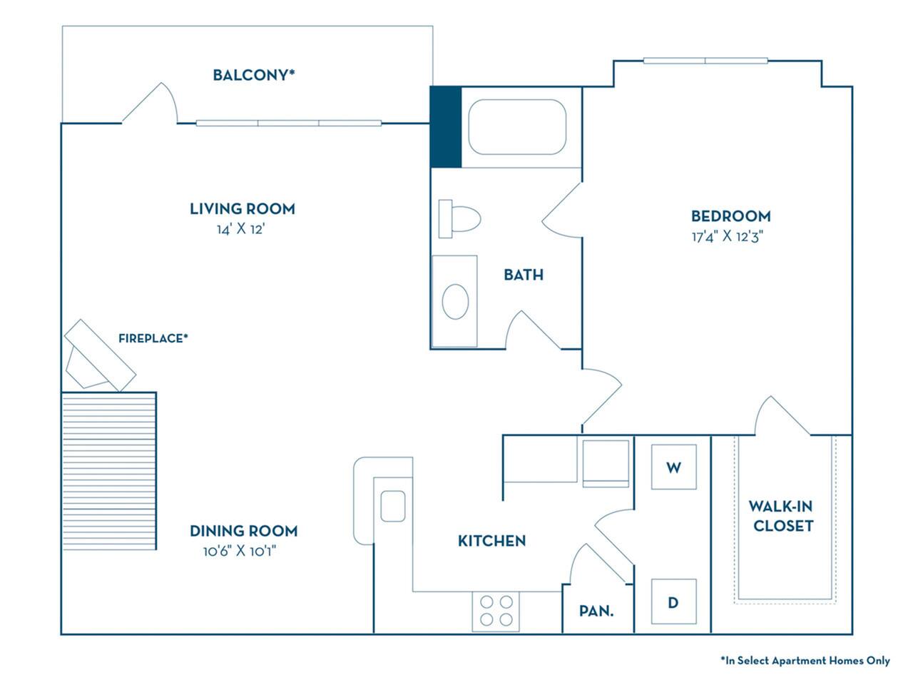 Floorplan diagram for Castellon | Renovated, showing 1 bedroom