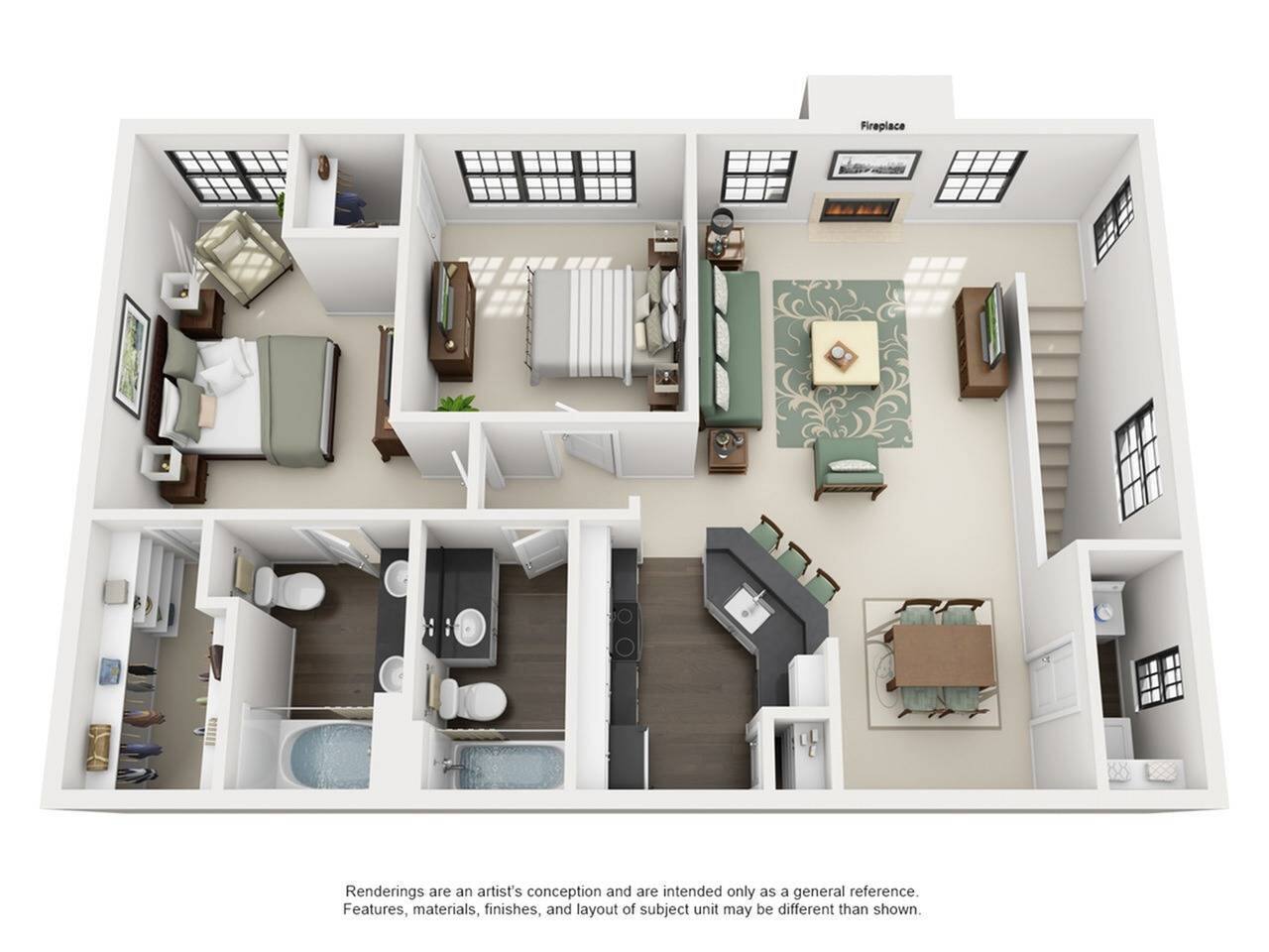 Floorplan diagram for St. Andrews, showing 2 bedroom