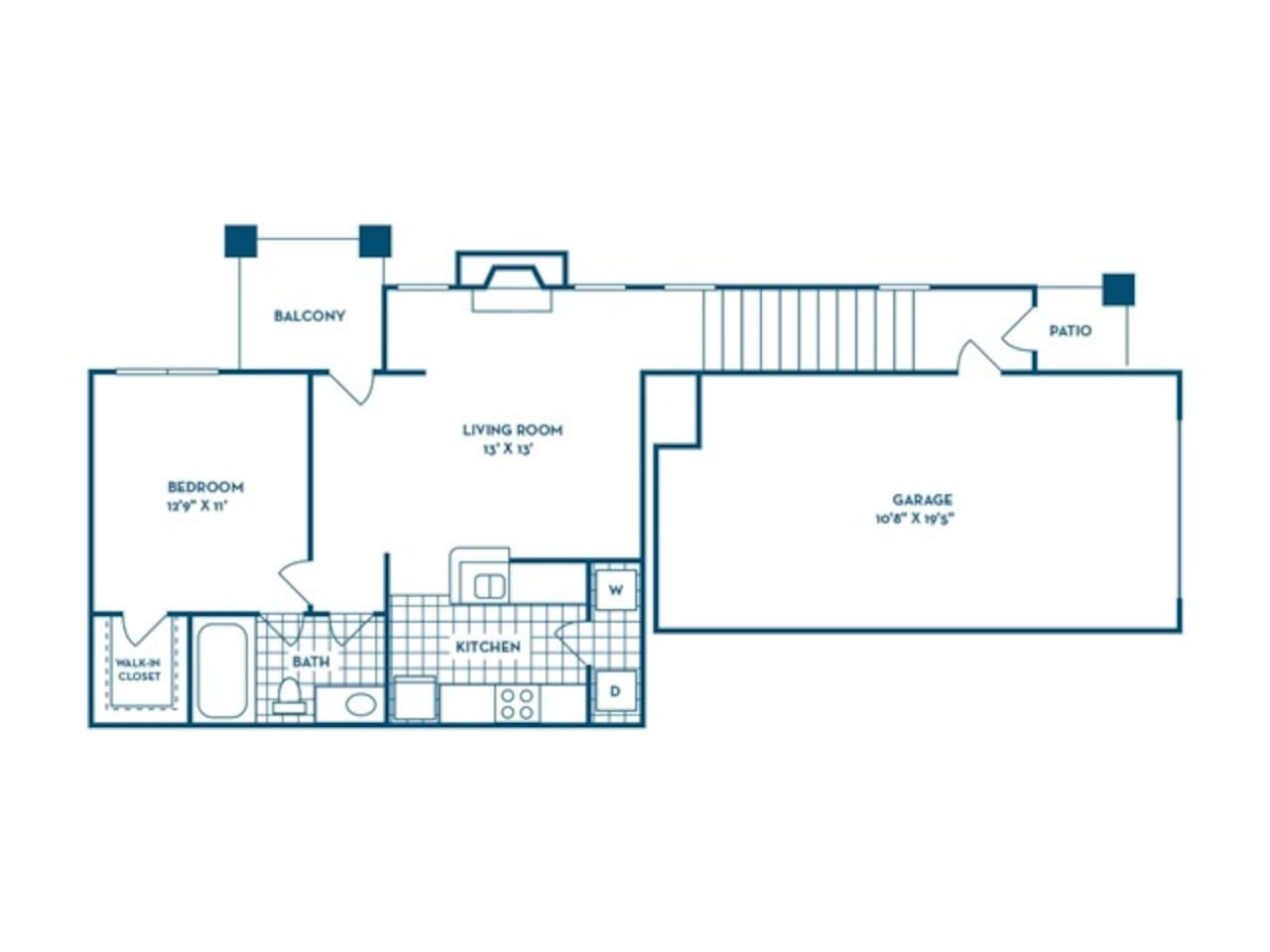 Floorplan diagram for Napa, showing 1 bedroom