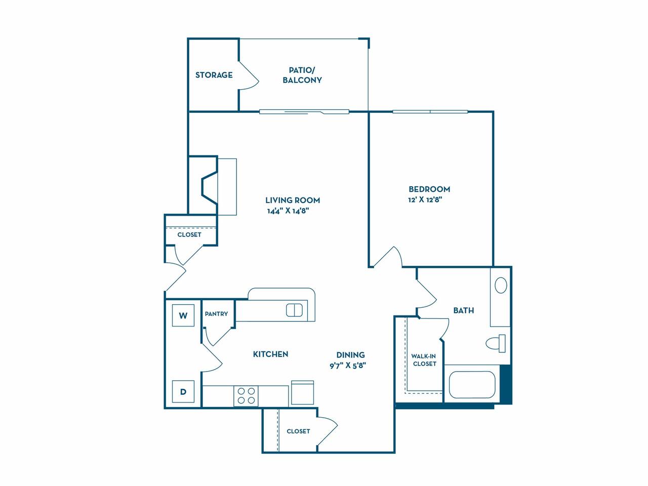 Floorplan diagram for Malbec 2, showing 1 bedroom