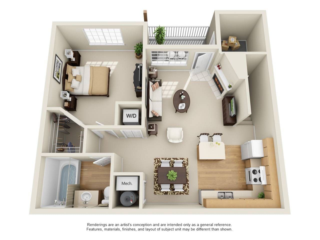 Floorplan diagram for Sopris 2, showing 1 bedroom