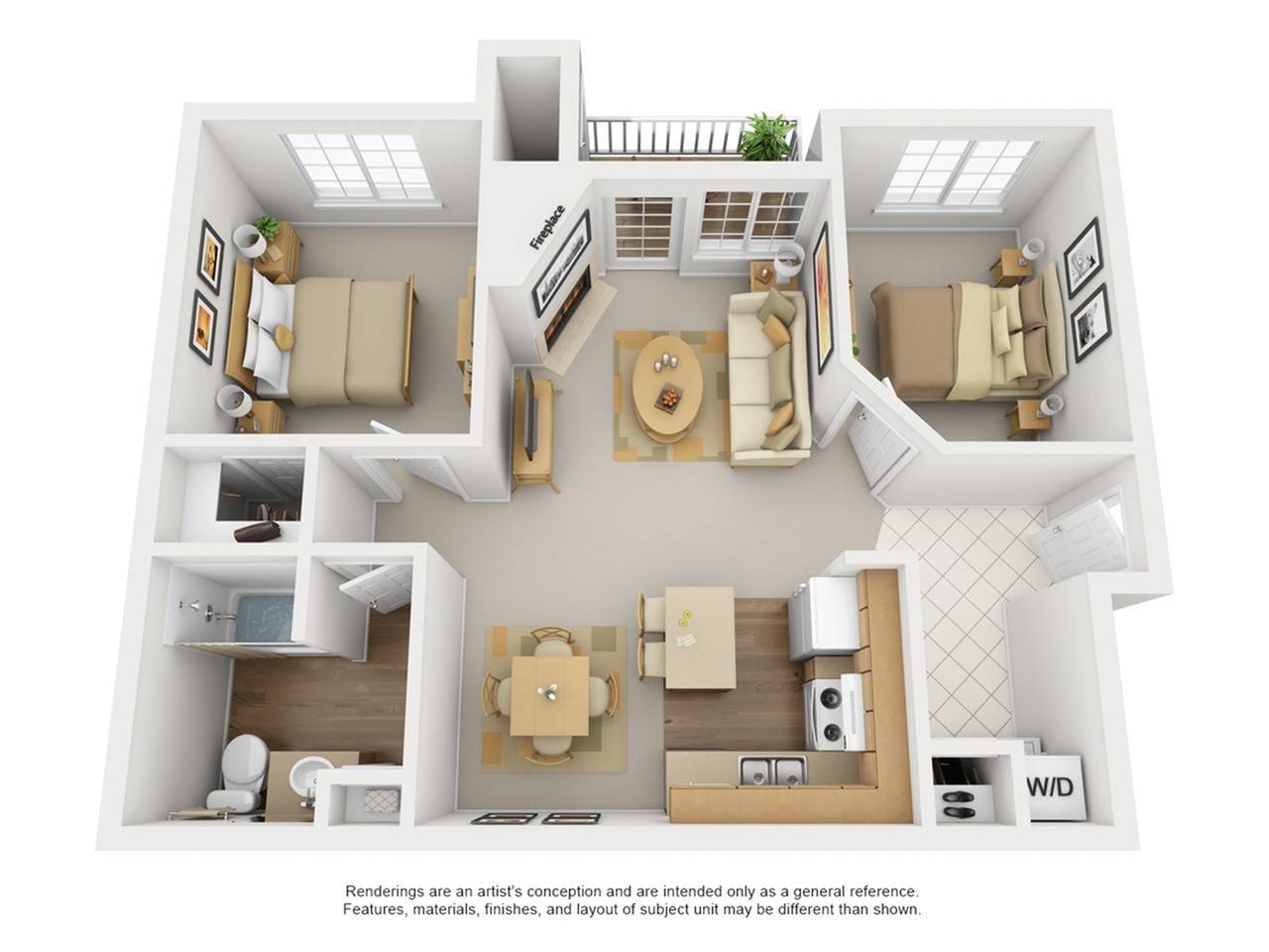 Floorplan diagram for Telluride, showing 2 bedroom
