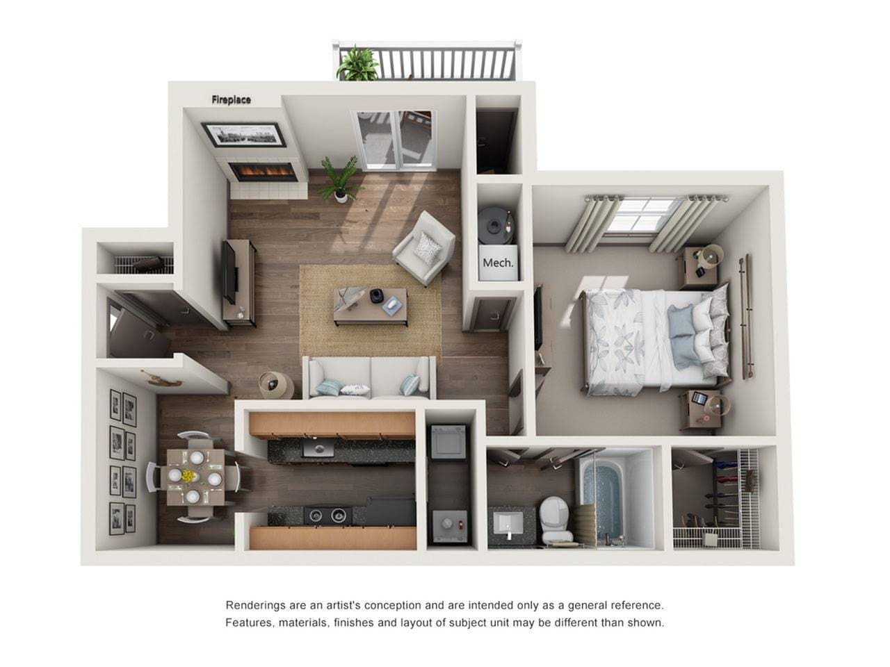 Floorplan diagram for A2, showing 1 bedroom