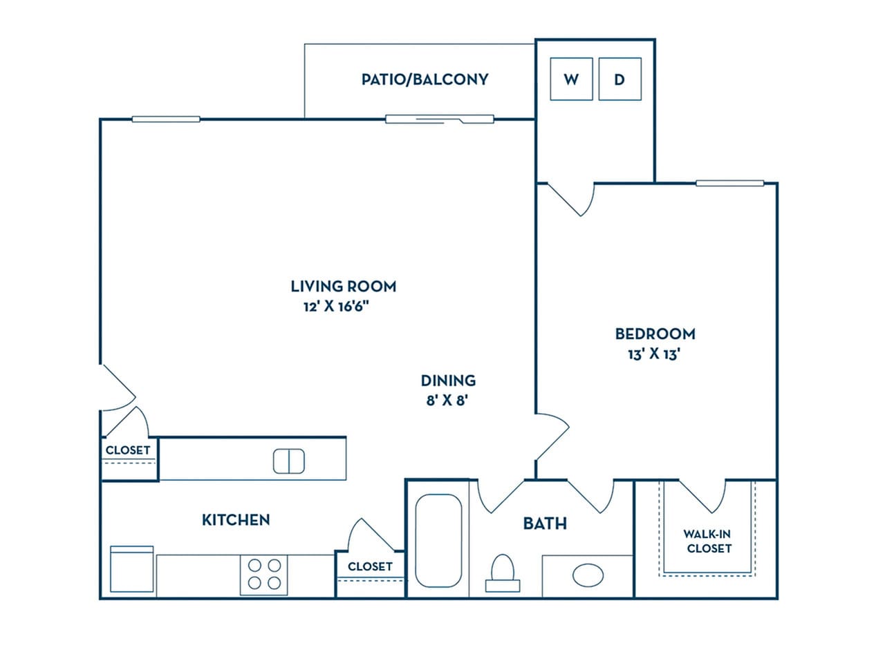 Floorplan diagram for A3 | Renovated, showing 1 bedroom