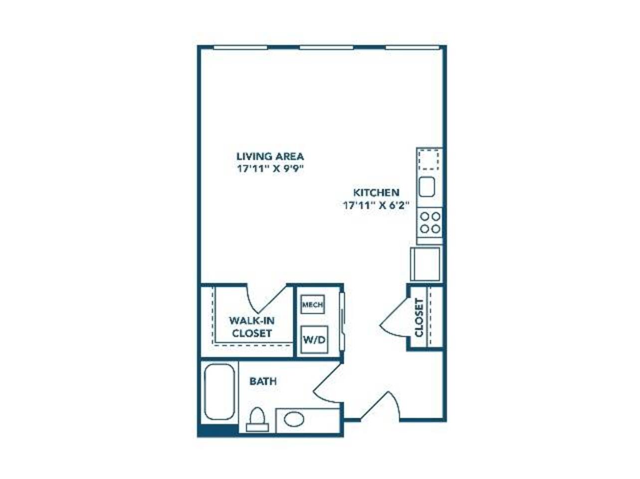 Floorplan diagram for Julian, showing Studio