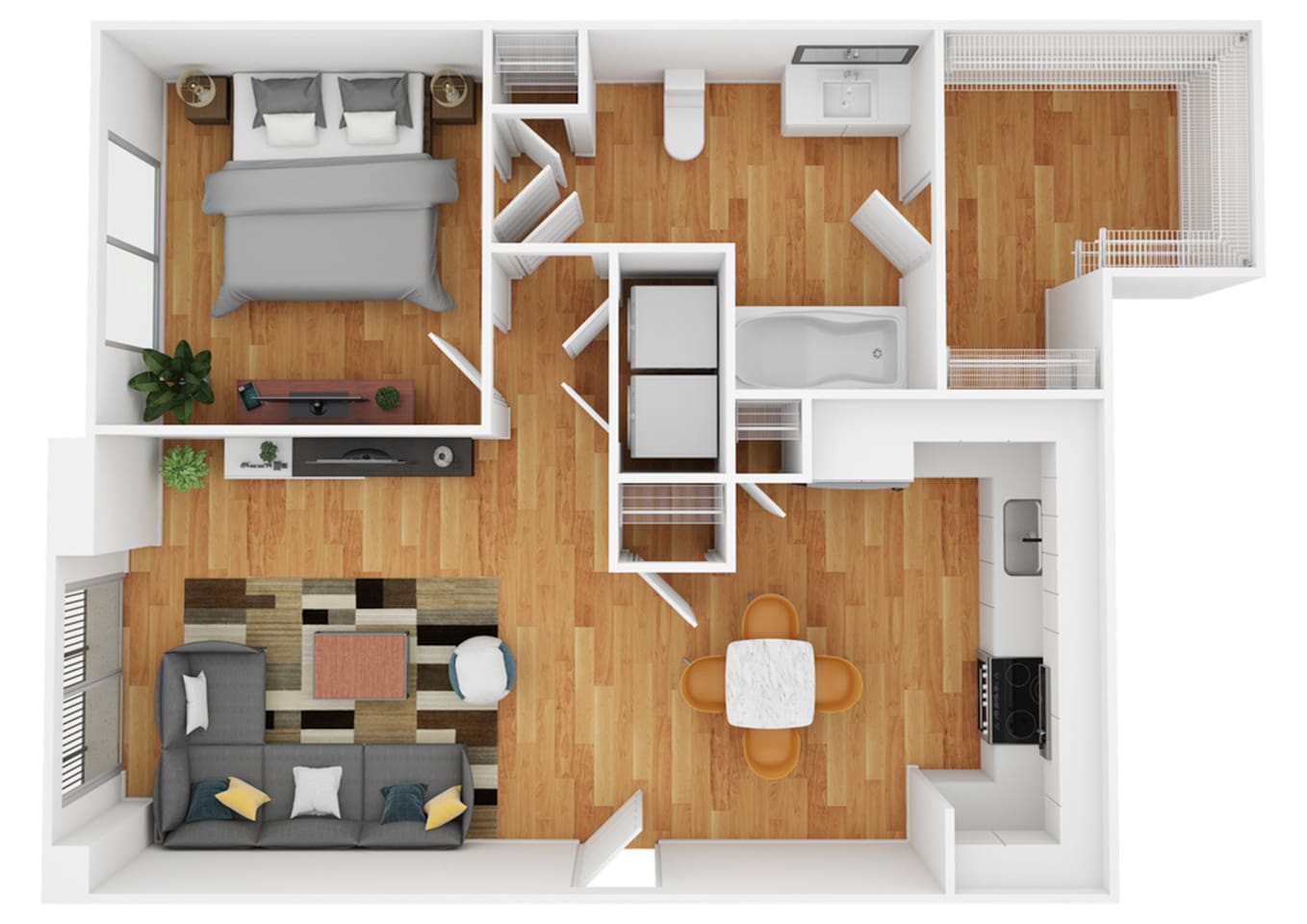 Floorplan diagram for A2 | Renovated, showing 1 bedroom