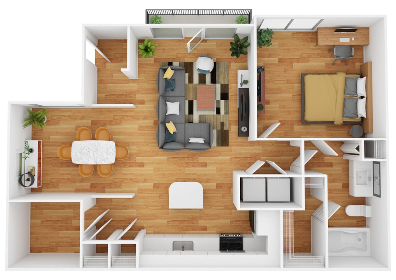 Floorplan diagram for A5 | Renovated, showing 1 bedroom