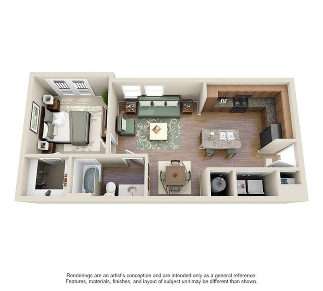 Floorplan diagram for A1, showing 1 bedroom