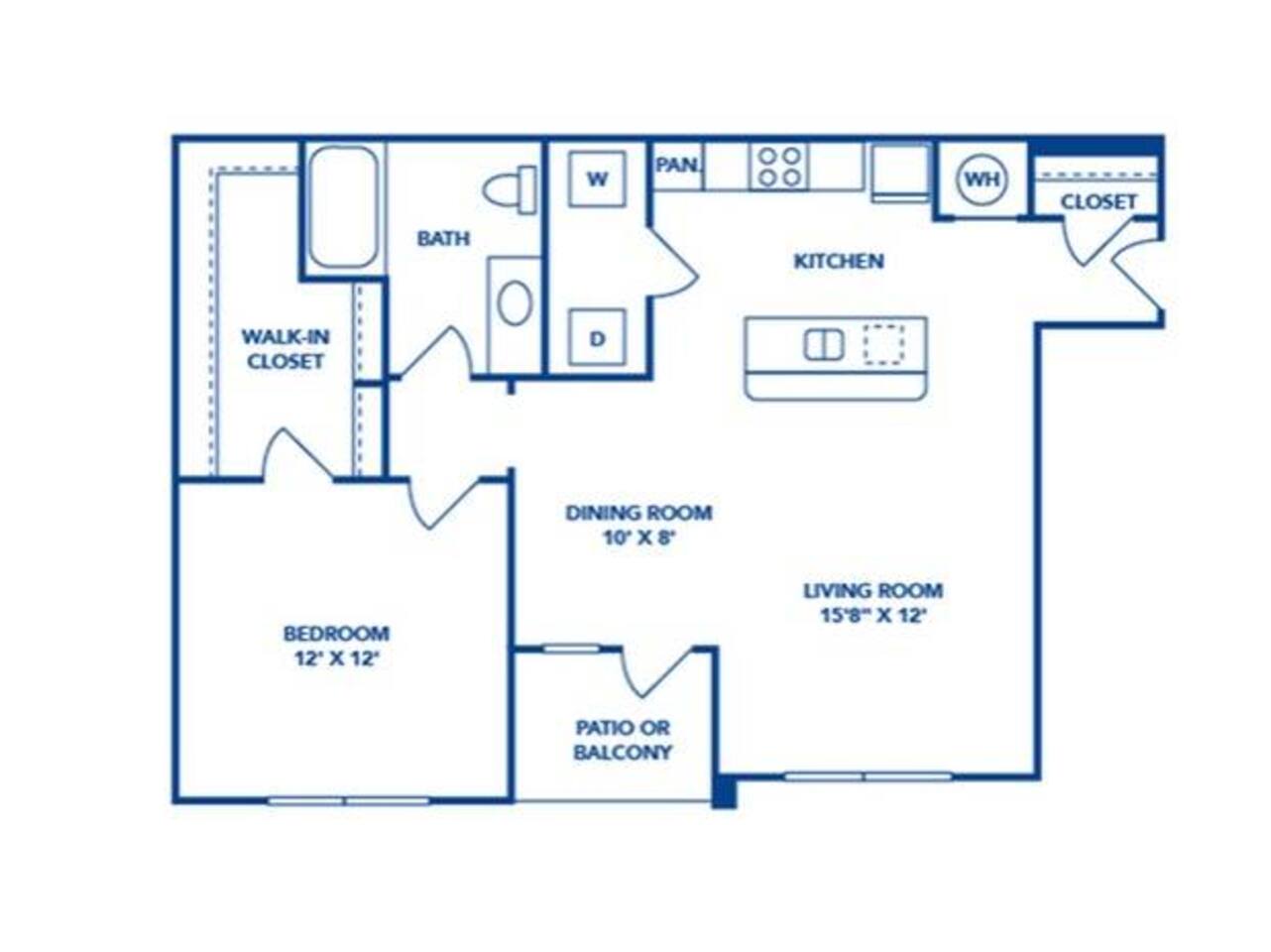 Floorplan diagram for A3, showing 1 bedroom