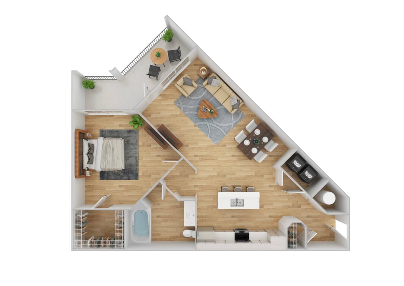 Floorplan diagram for A2 | Renovated, showing 1 bedroom