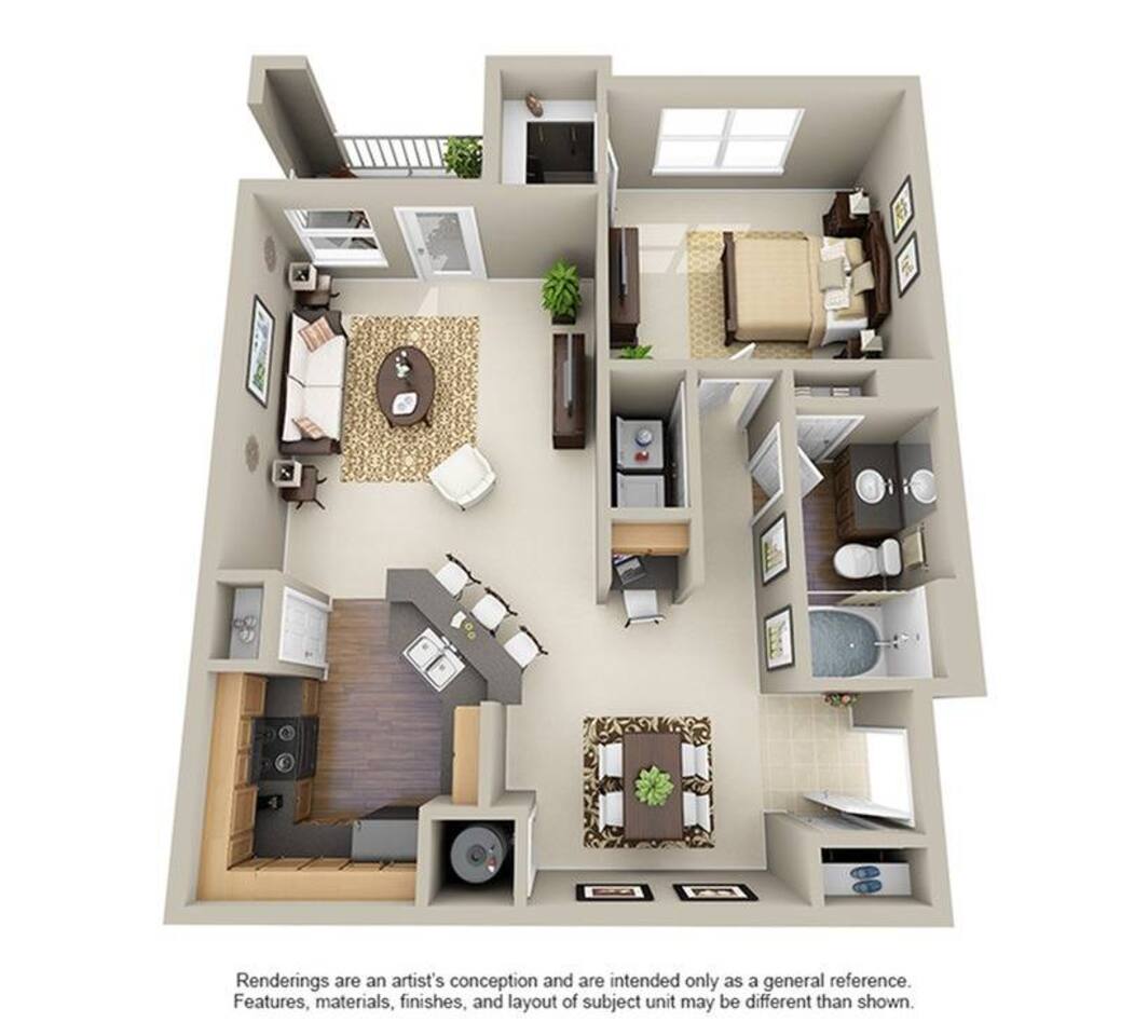 Floorplan diagram for A1, showing 1 bedroom