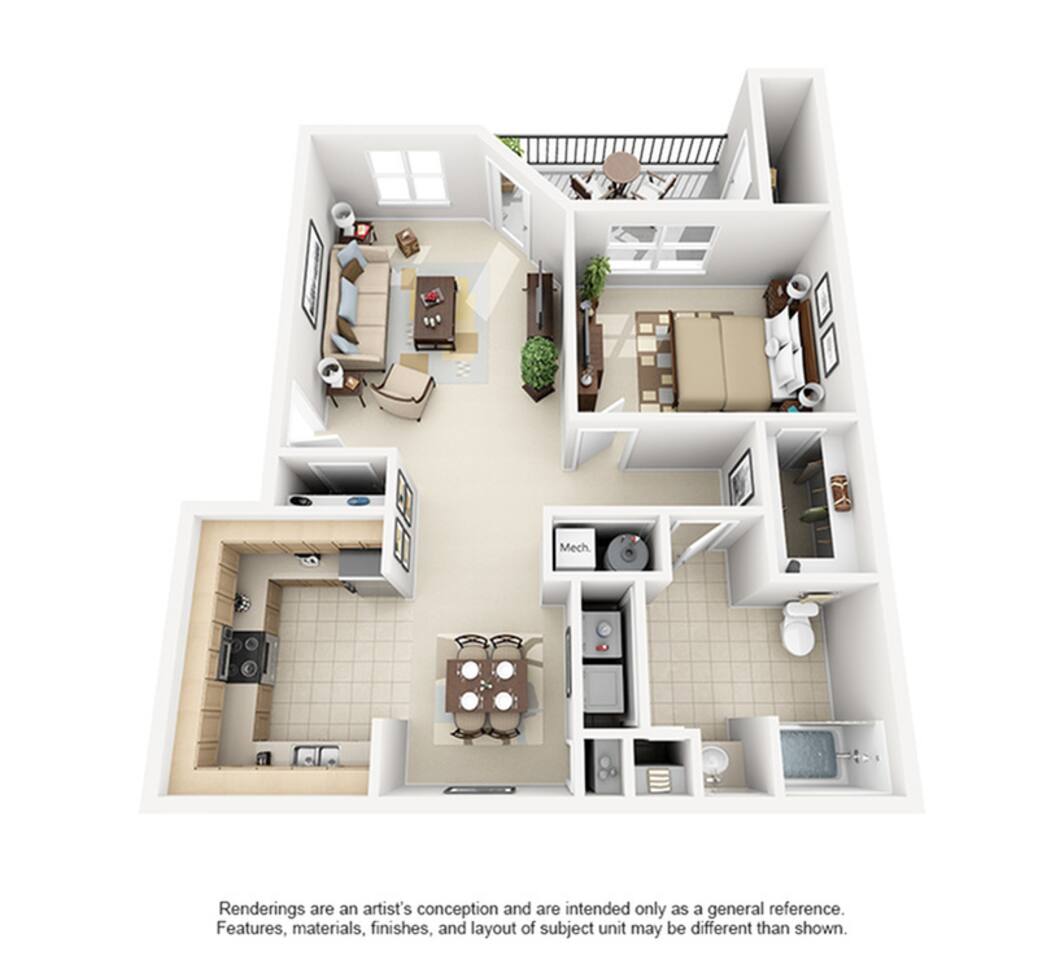 Floorplan diagram for Carnegie | Renovated, showing 1 bedroom