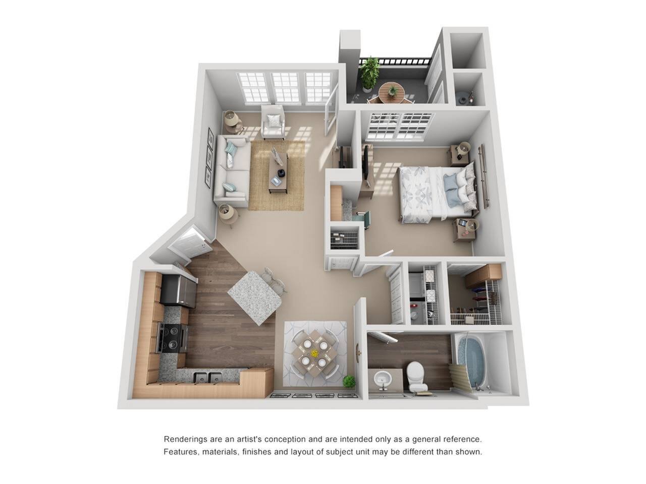 Floorplan diagram for Spruce, showing 1 bedroom