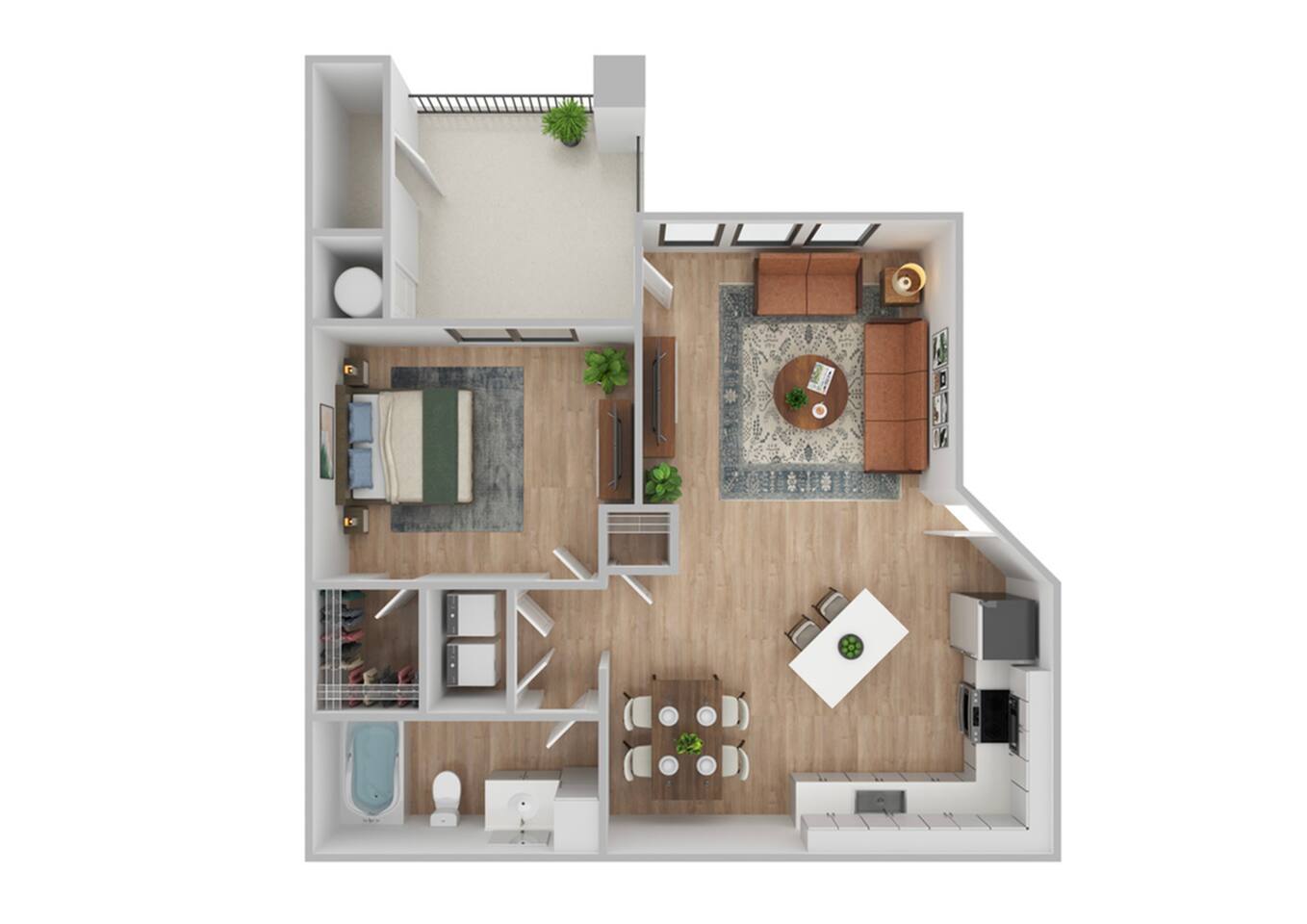 Floorplan diagram for Black Pine | Renovated, showing 1 bedroom