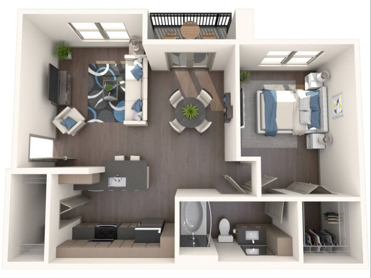 Floorplan diagram for Clara, showing 1 bedroom