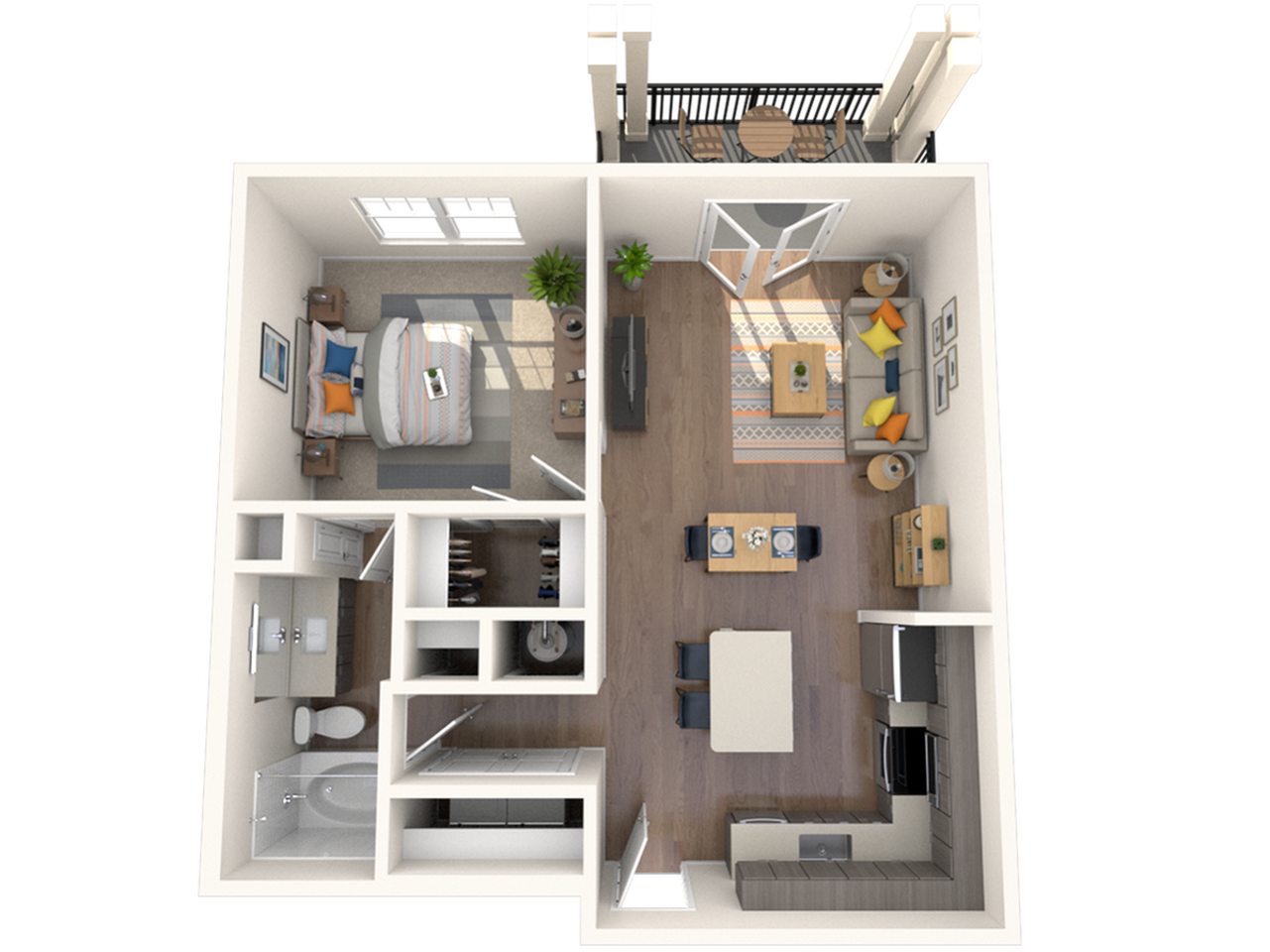 Floorplan diagram for The Madison 2, showing 1 bedroom