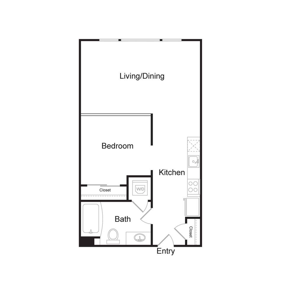 Floorplan diagram for S2, showing 1 bedroom