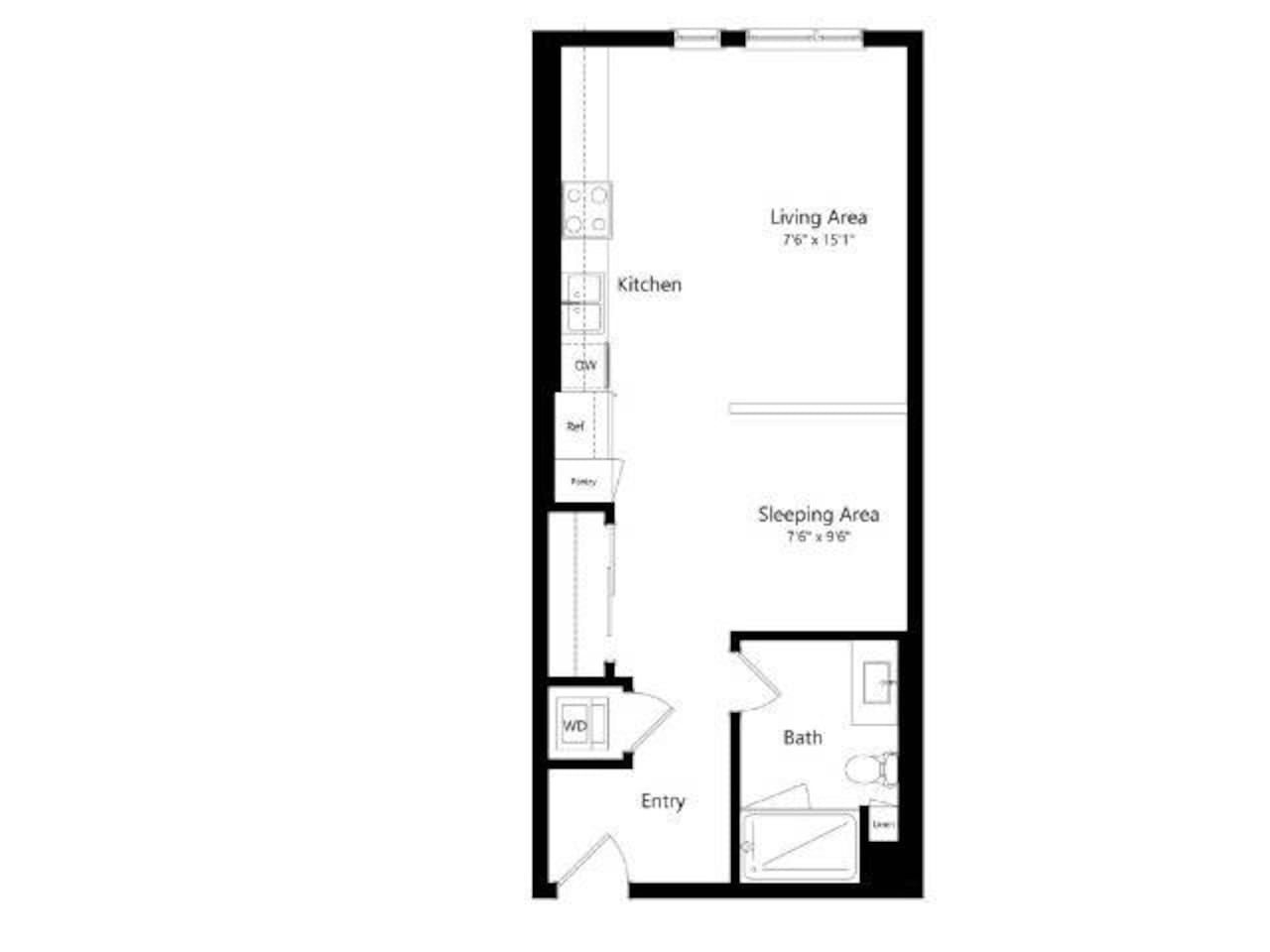 Floorplan diagram for S-A.2, showing Studio