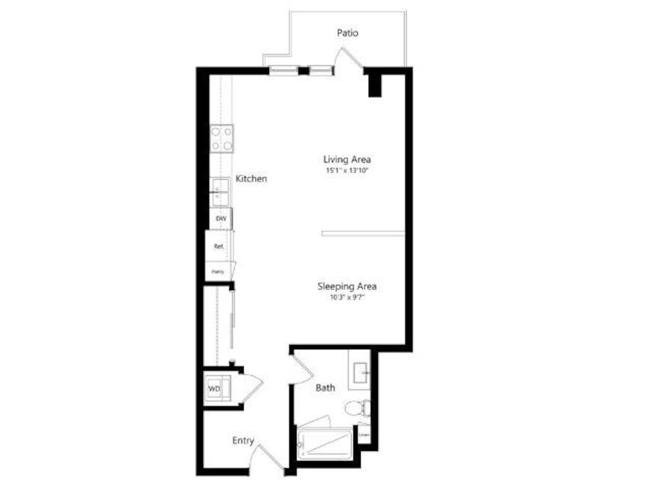 Floorplan diagram for S-C, showing Studio