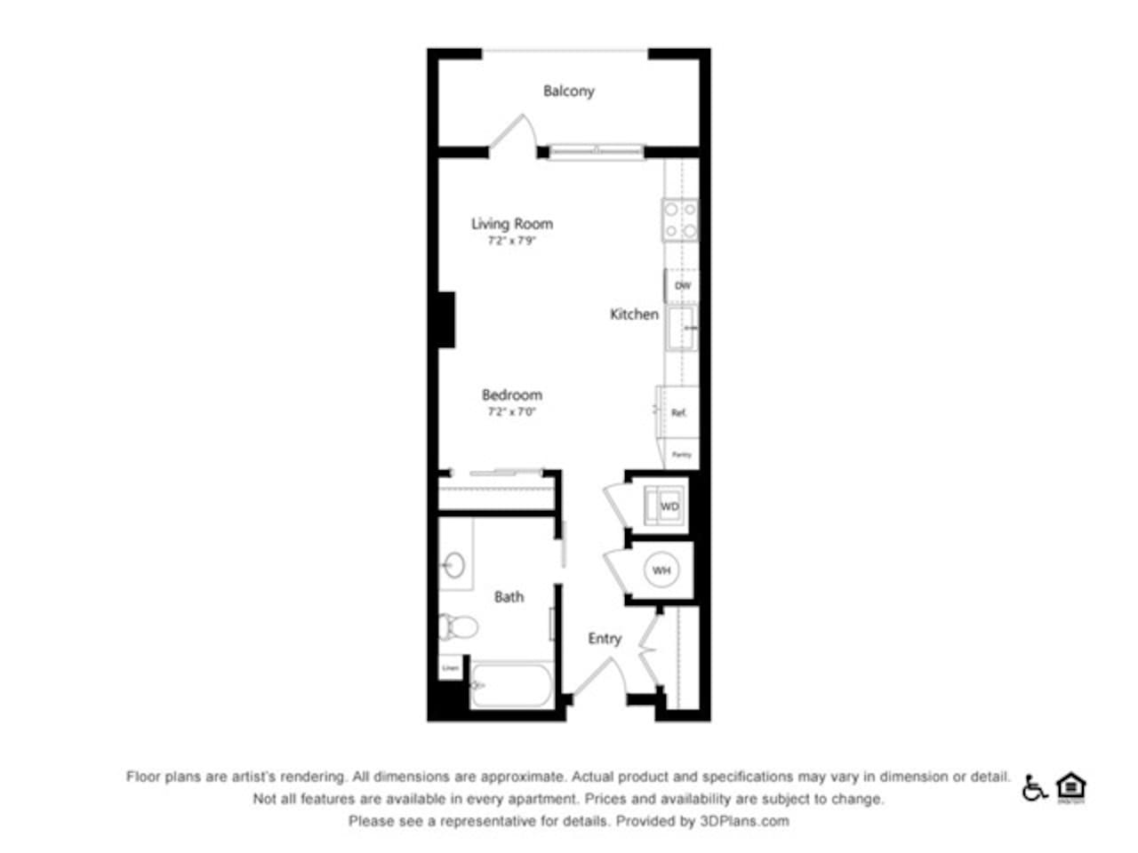 Floorplan diagram for S1, showing Studio