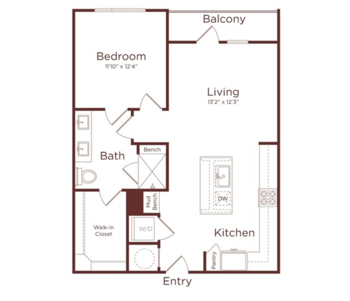 Floorplan diagram for A2, showing 1 bedroom