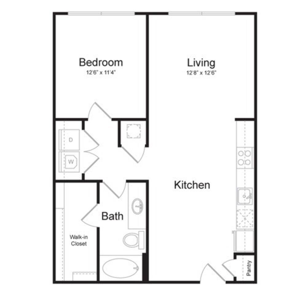 Floorplan diagram for A1, showing 1 bedroom