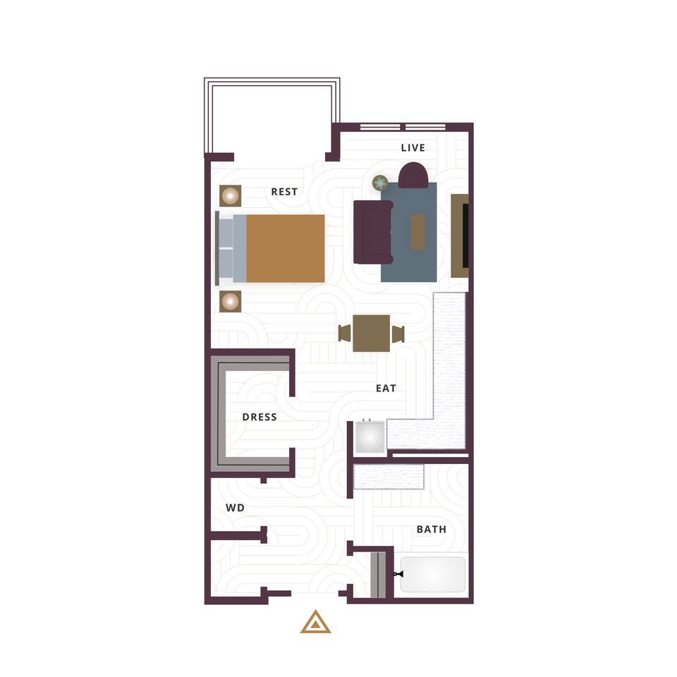 Floorplan diagram for S1-e, showing Studio