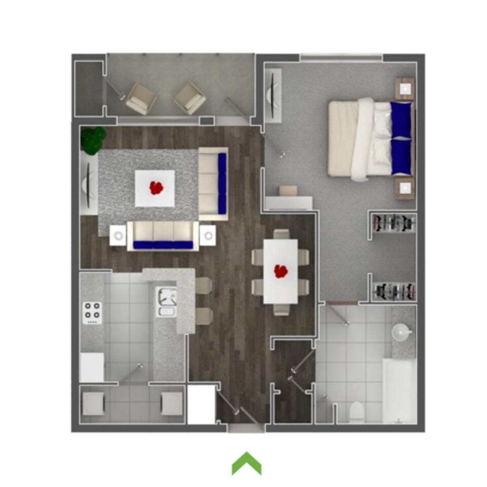 Floorplan diagram for Inman, showing 1 bedroom