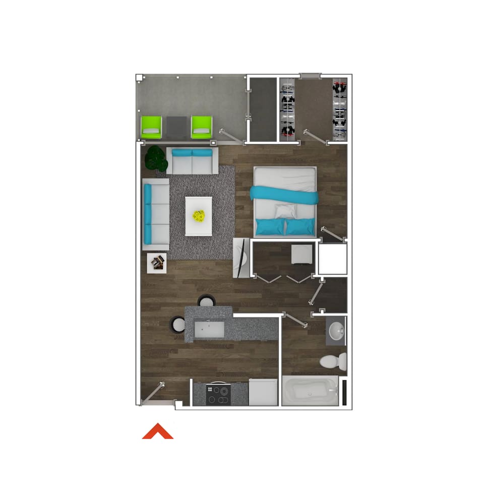 Floorplan diagram for Studio A, showing Studio