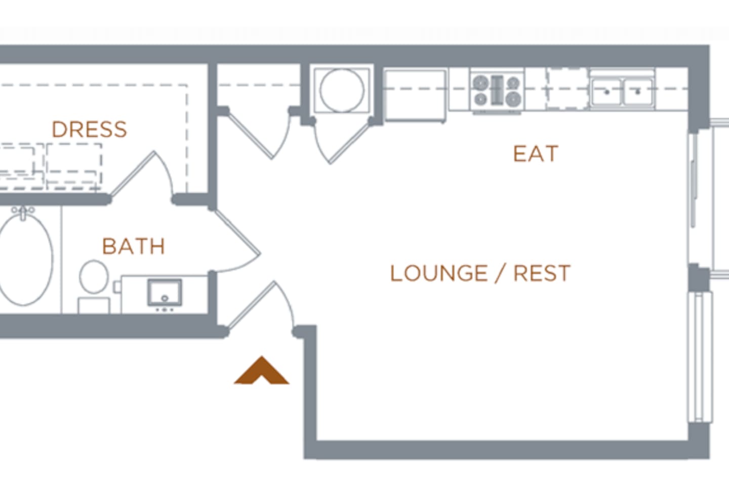 Floorplan diagram for Parsons II, showing Studio