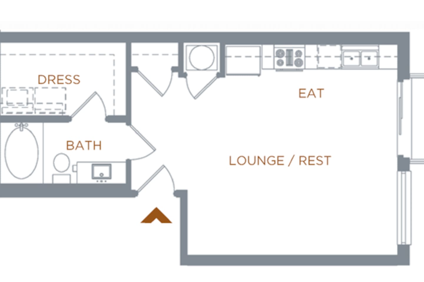 Floorplan diagram for Parsons I, showing Studio