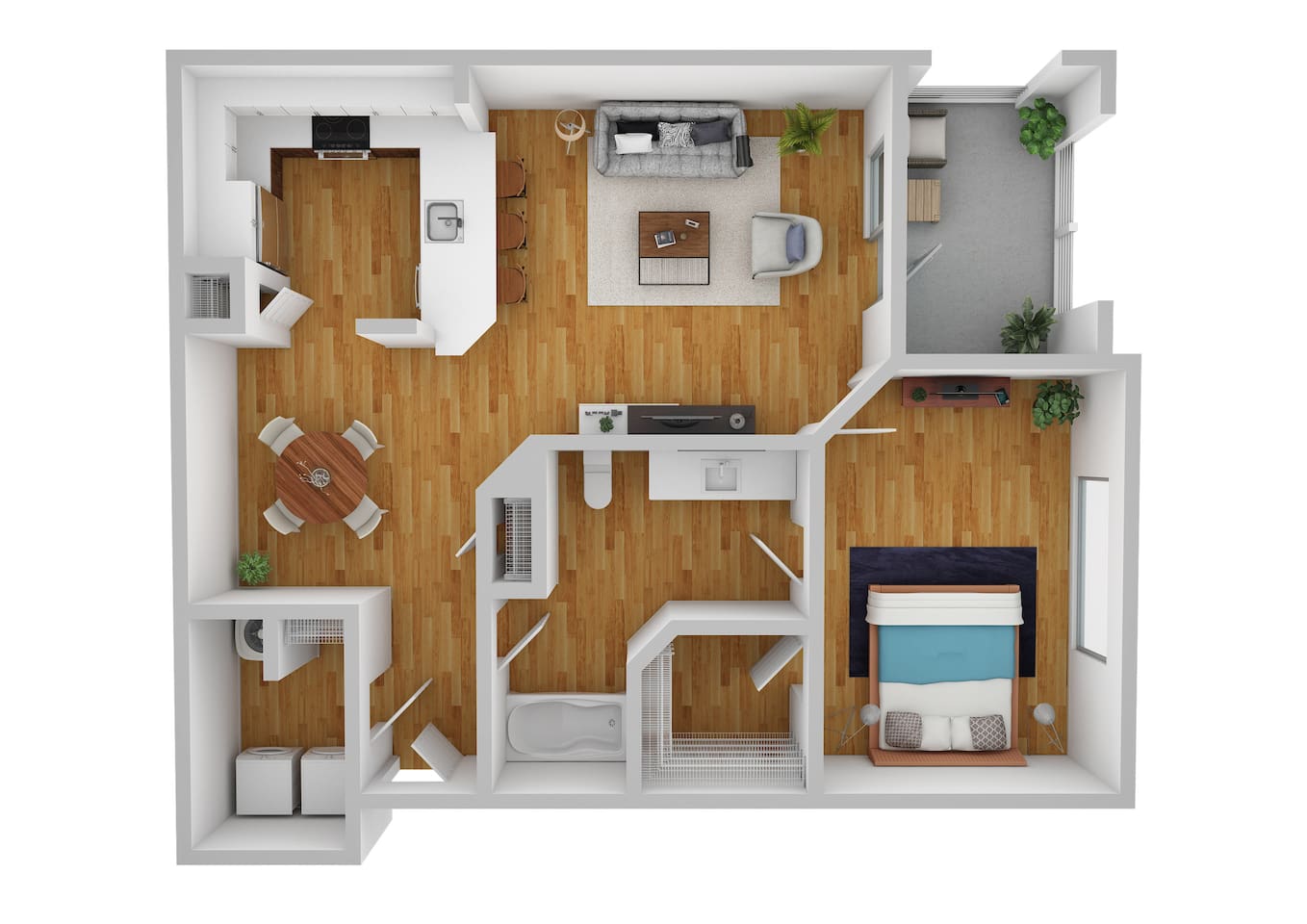 Floorplan diagram for A4, showing 1 bedroom