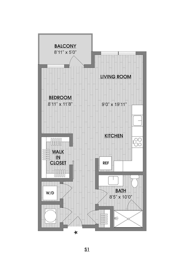 Floorplan diagram for Swazey, showing Studio