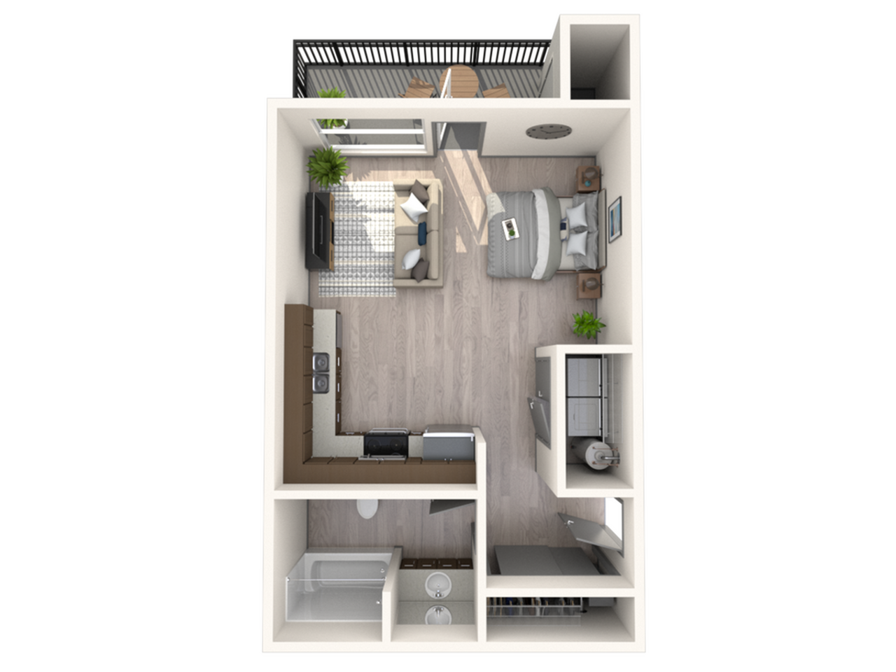 Floorplan diagram for Elevated Five40, showing Studio