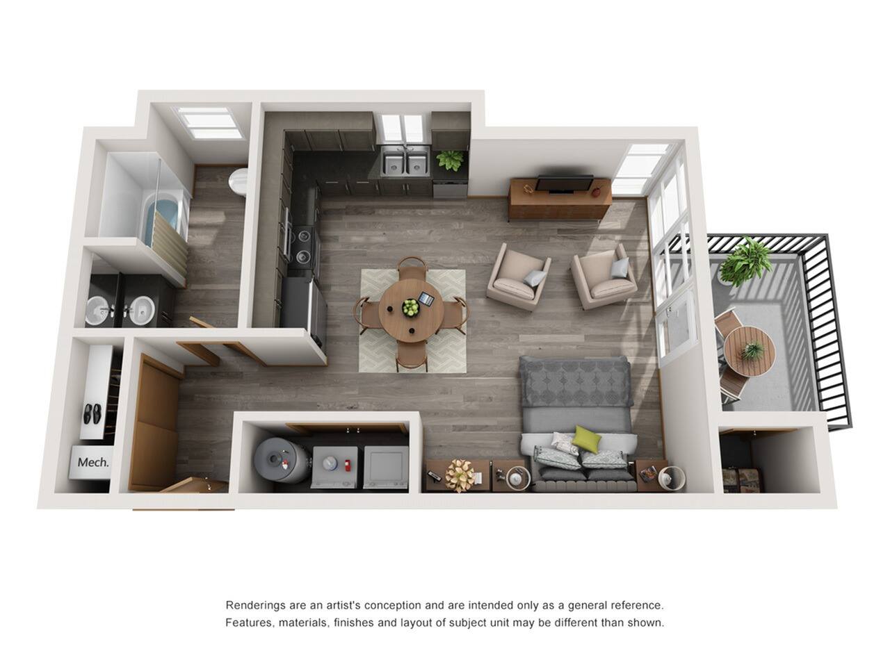 Floorplan diagram for Signature Five74, showing Studio