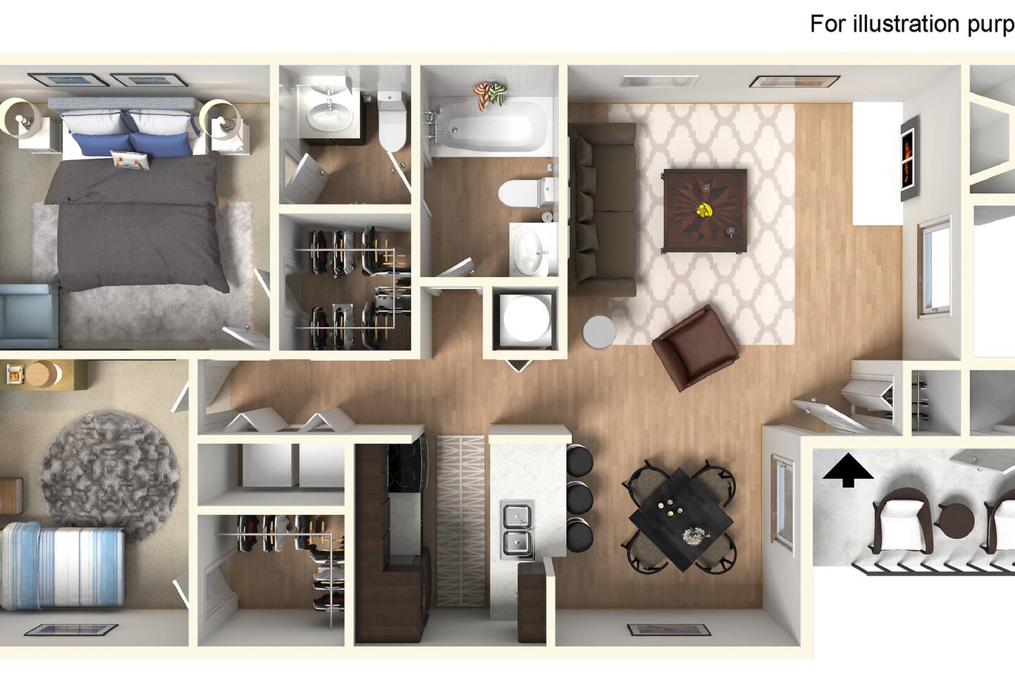 Floorplan diagram for Hudson, showing 2 bedroom
