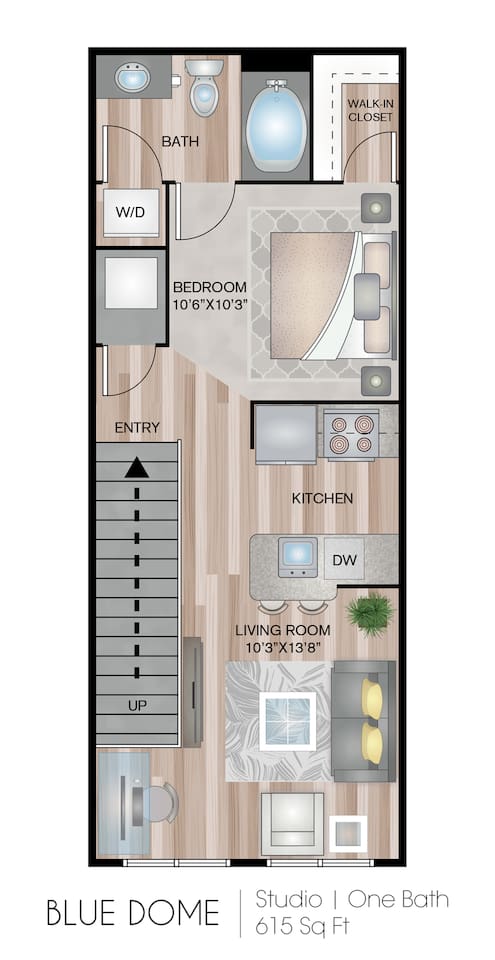 Floorplan diagram for Blue Dome, showing Studio