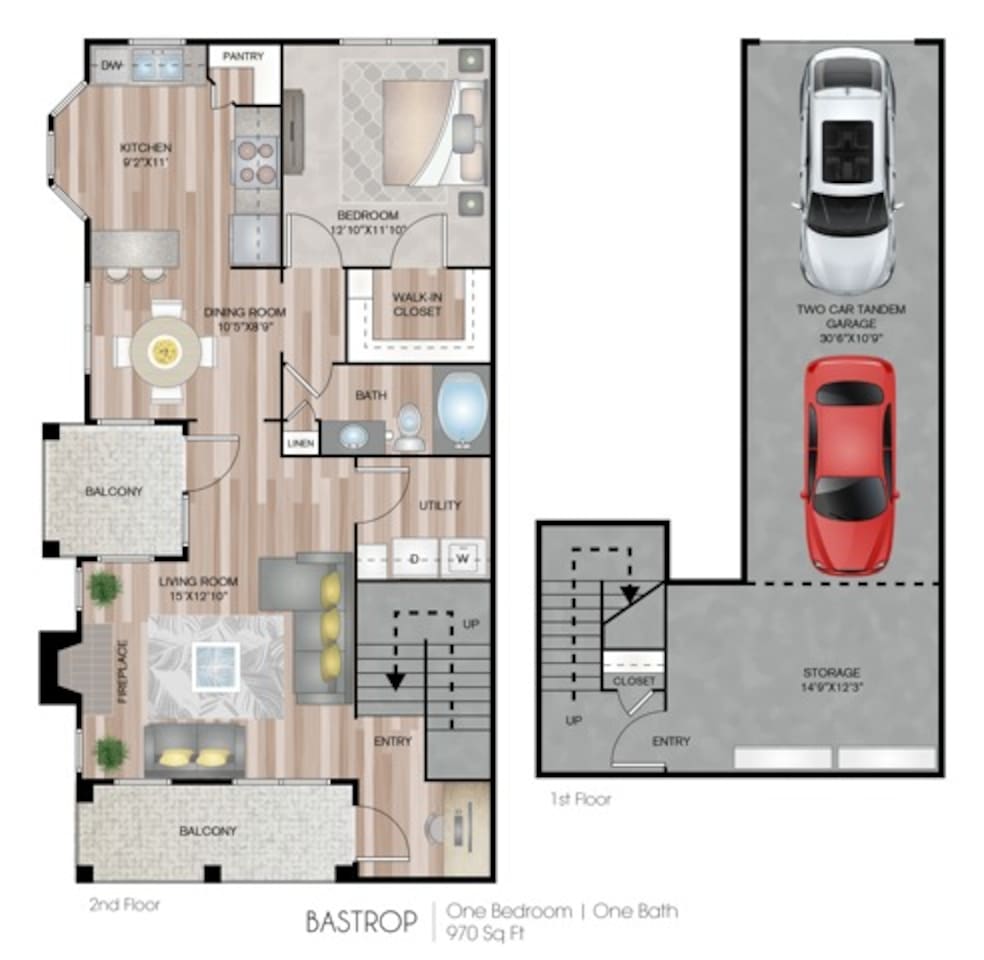 Floorplan diagram for Bastrop, showing 1 bedroom