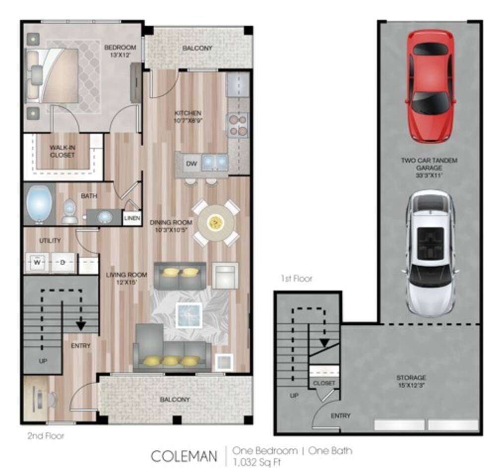 Floorplan diagram for Coleman, showing 1 bedroom